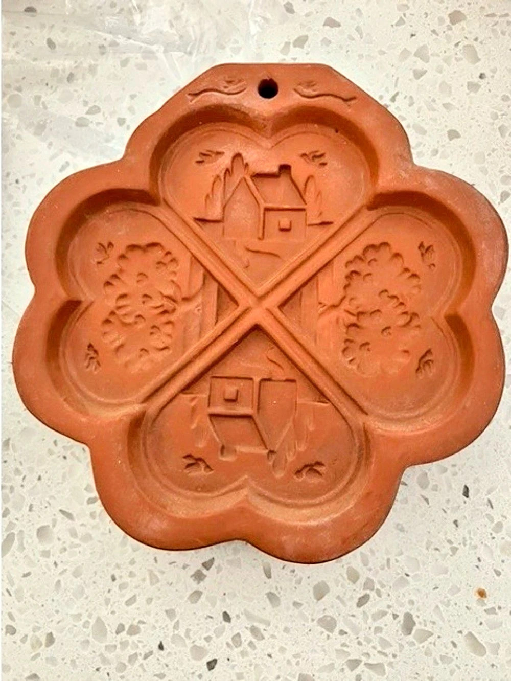 Fox Run Four Section House Flower Terra Cotta Cookie Mold